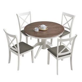 (1 Table with 4 Chairs)Wooden Dining Table Set for 4 Persons