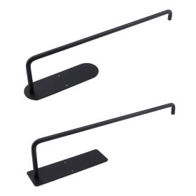 Wall Mount Toilet Paper Holders Adhesive Paper Towel Holders Under Cabinet for Kithchen Bathroom (Color: Round-Black, Specification: B)