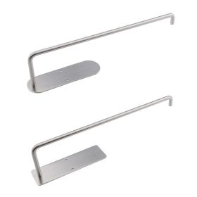 Wall Mount Toilet Paper Holders Adhesive Paper Towel Holders Under Cabinet for Kithchen Bathroom (Color: Round-Silver, Specification: B)